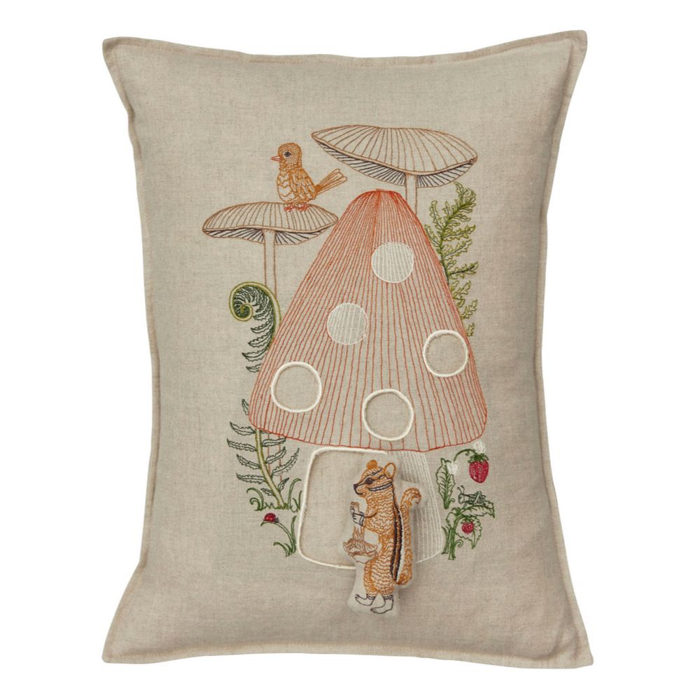 Mushroom House Pocket Pillow