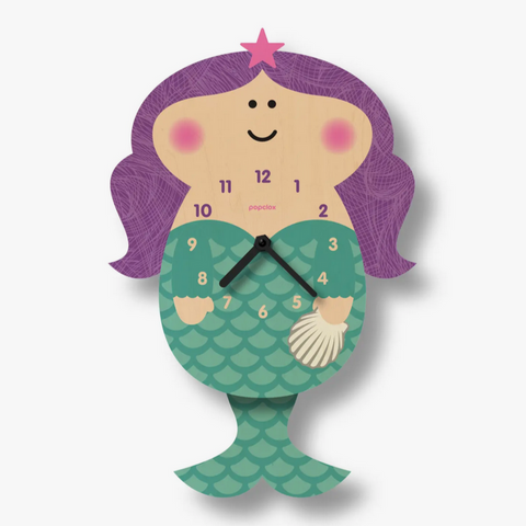 Mermaid Pendulum Clock -wood