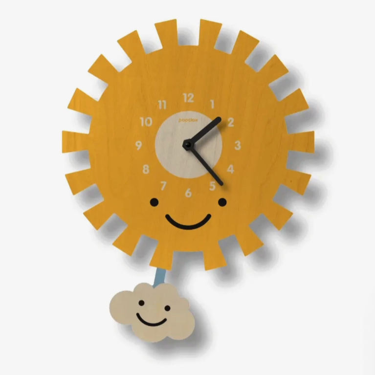 Sun Pendulum Clock -wood