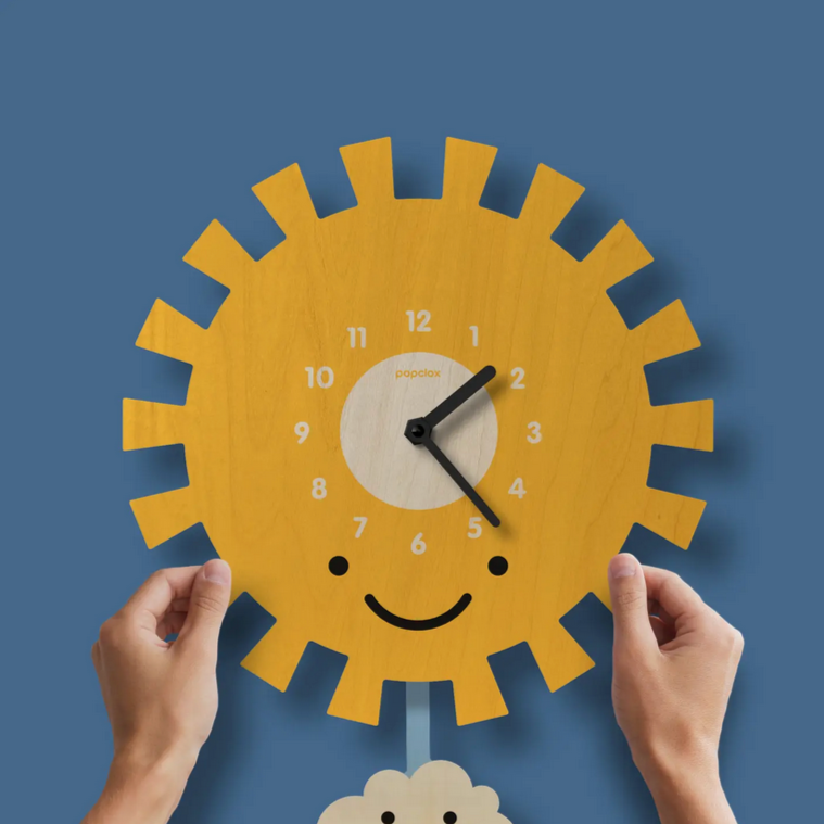 Sun Pendulum Clock -wood