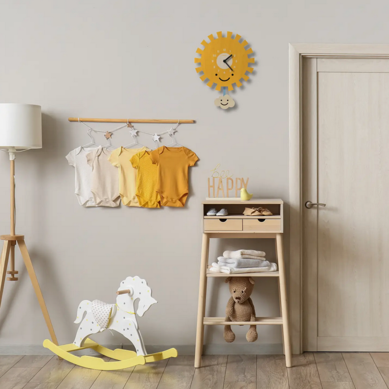 Sun Pendulum Clock -wood
