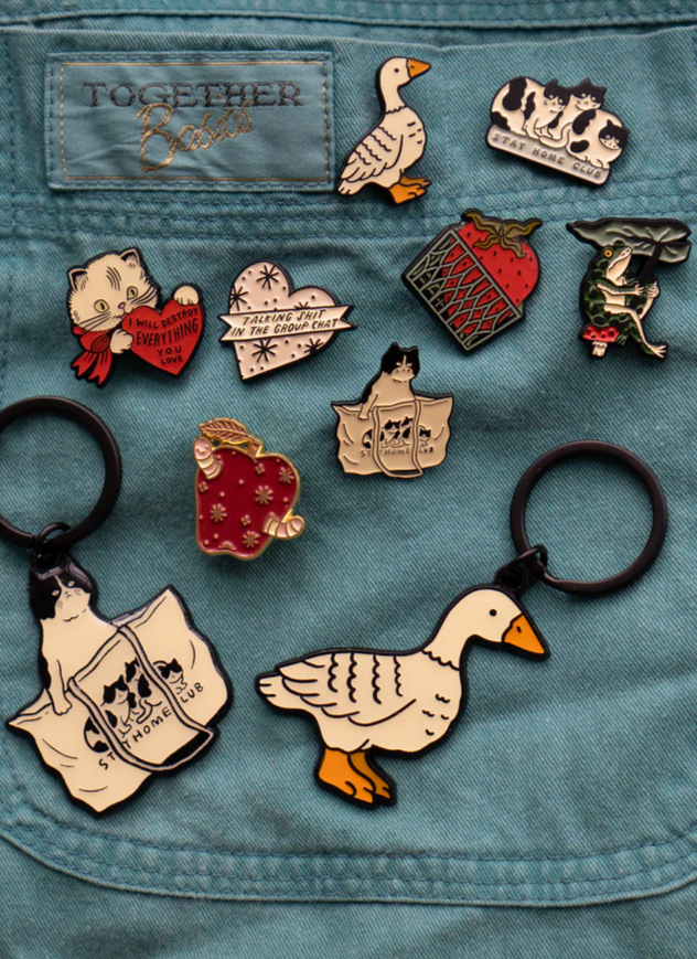 Leaf Umbrella - Frog Pin