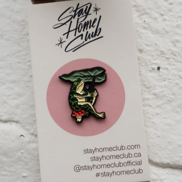 Leaf Umbrella - Frog Pin