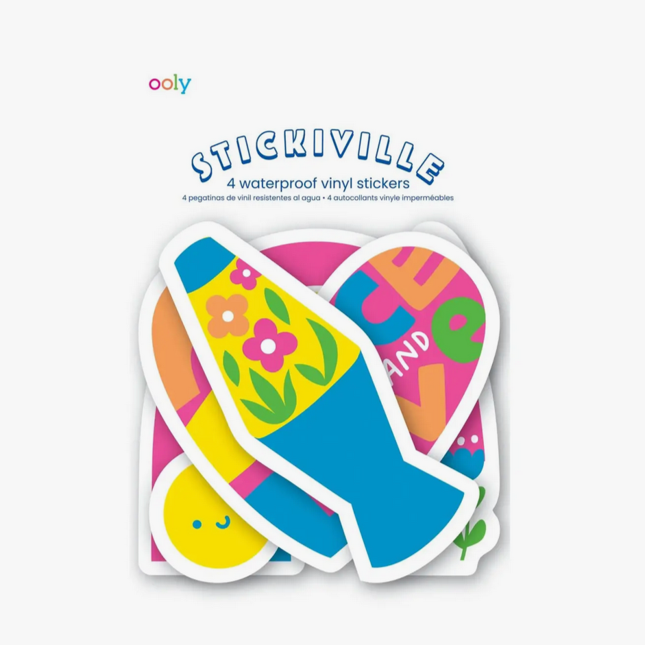 Stickiville Stickers: Peace & Love - Vinyl (4 Die-Cut)