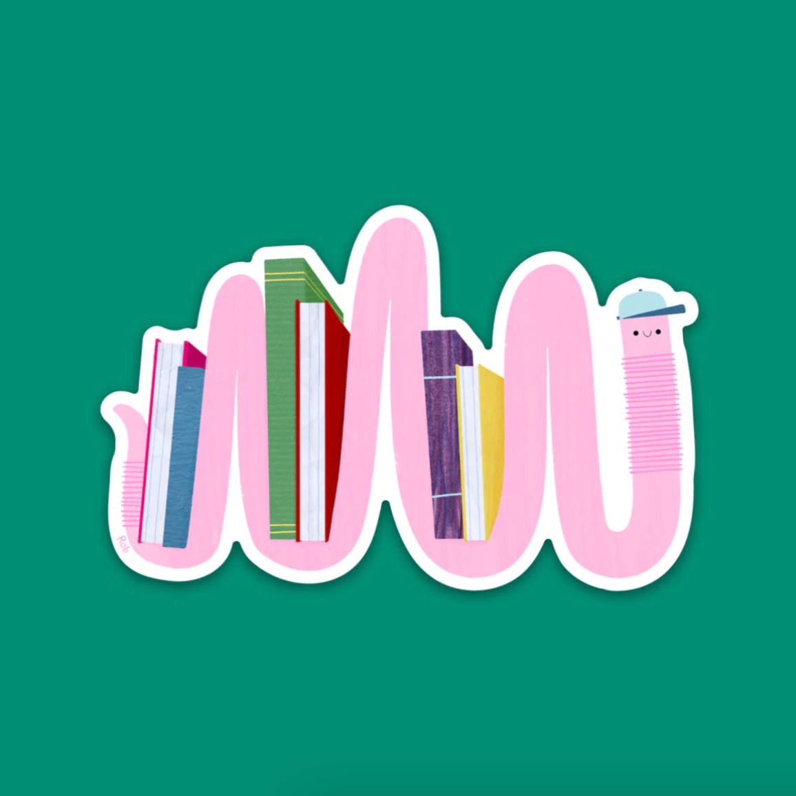 Bookworm Sticker -vinyl sticker
