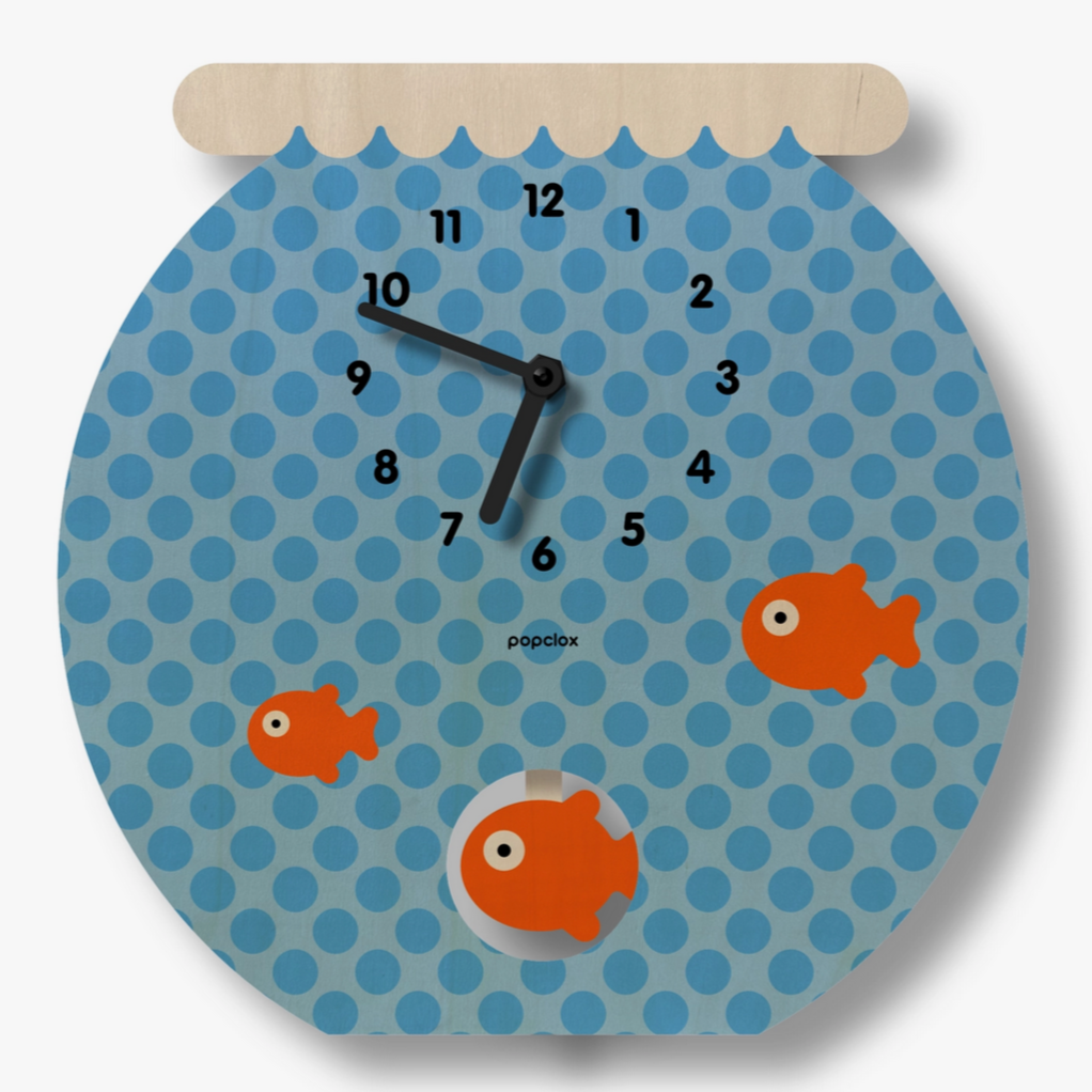 Fish Bowl Pendulum Clock -wood