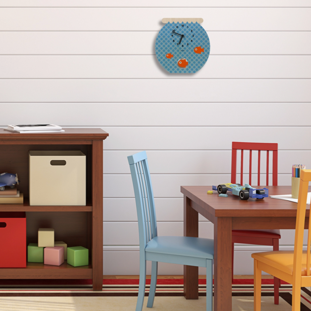 Fish Bowl Pendulum Clock -wood