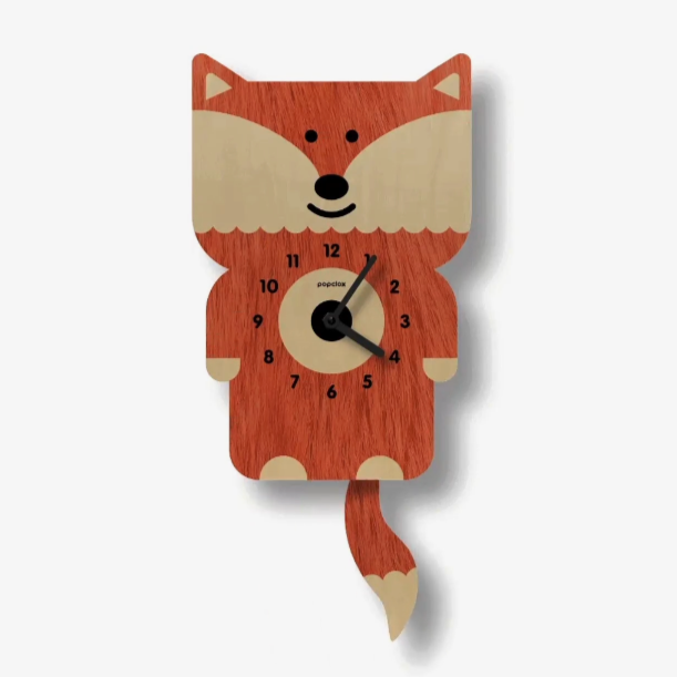 Fox Pendulum Clock -wood