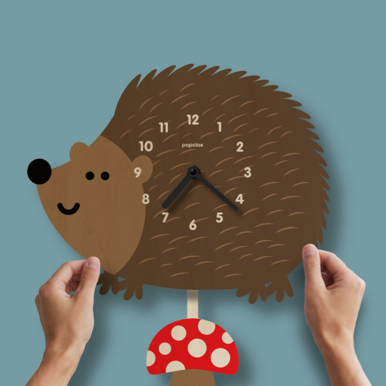 Hedgehog Pendulum Clock -wood