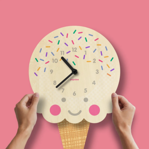 Ice Cream Pendulum Clock -wood