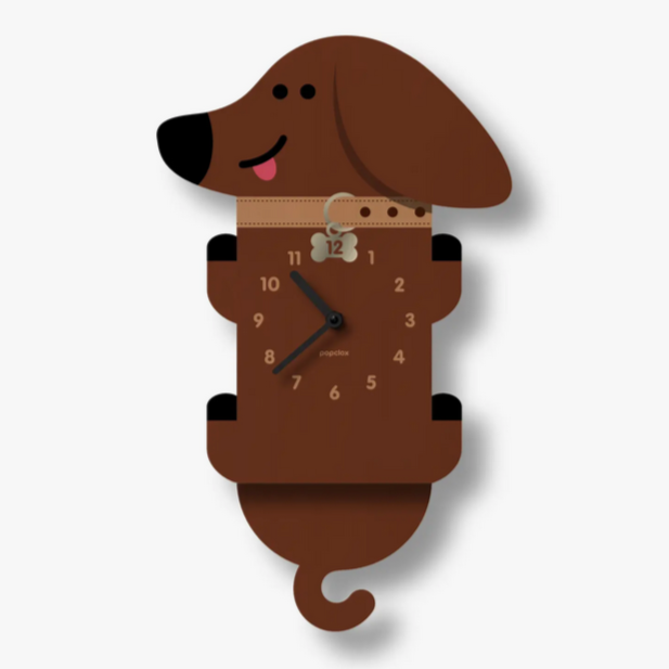 Wiener Dog Pendulum Clock -wood