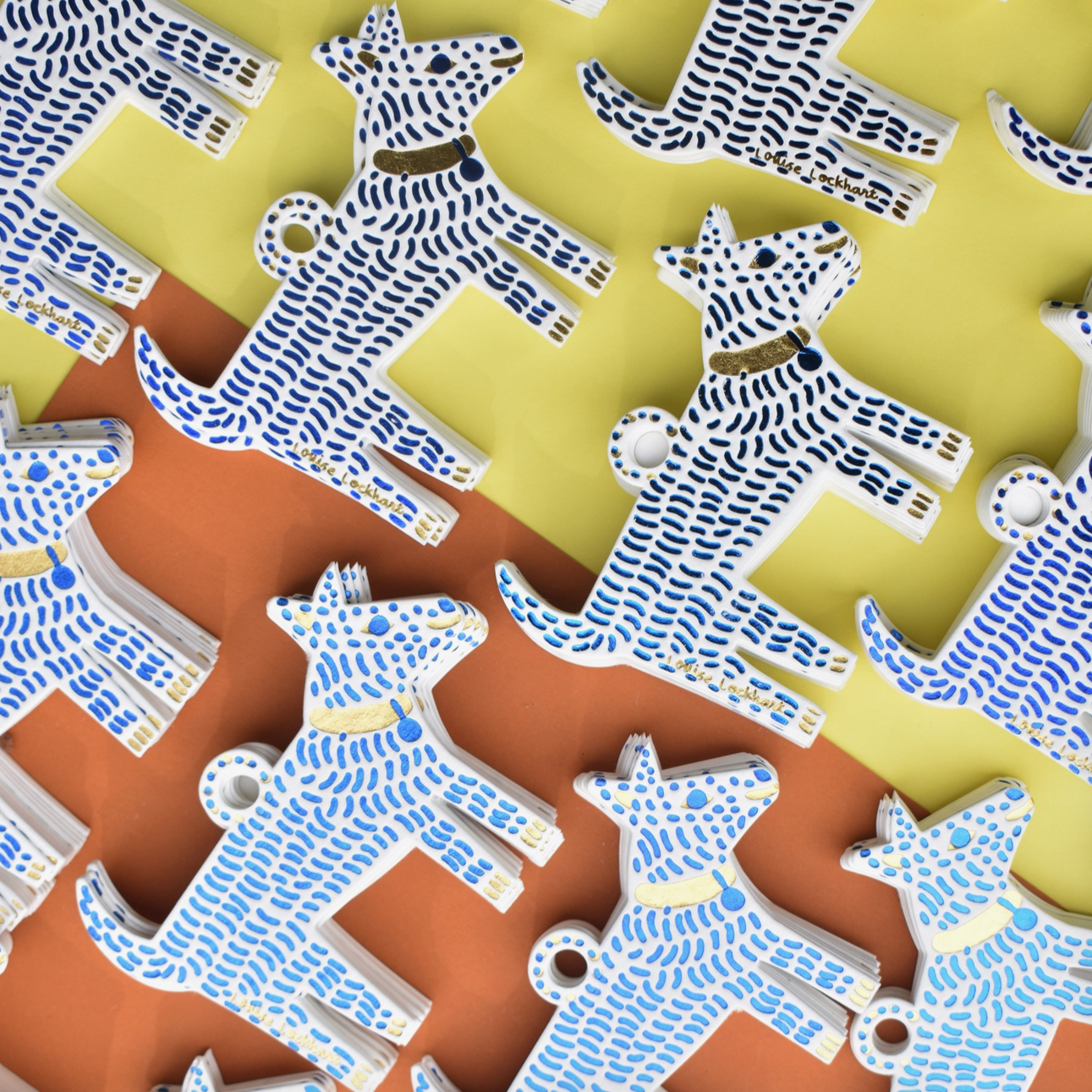 Dog Letterpress Die Cut Decoration -Louise Lockhart Letterpress Die Cut