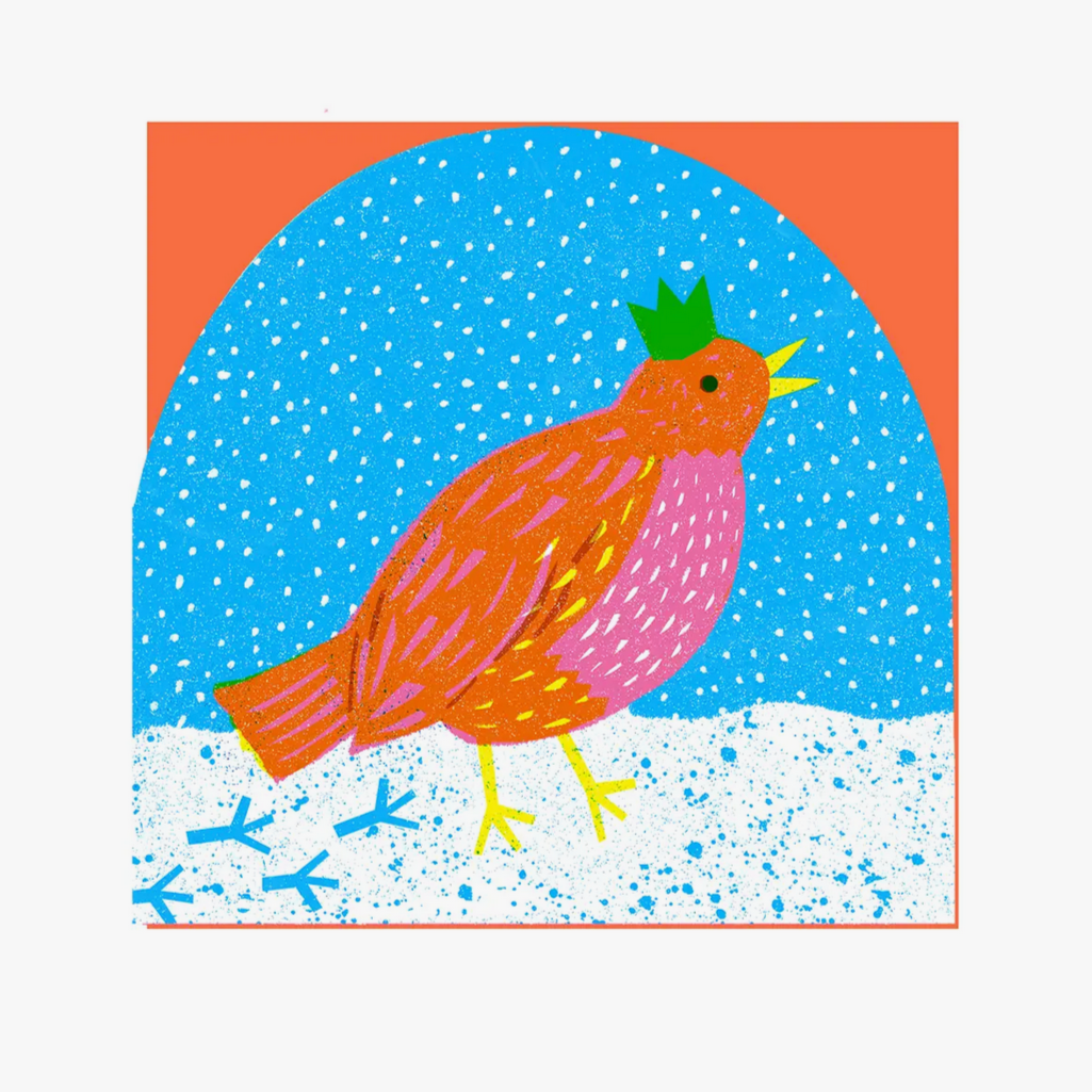 Robin Snowglobe Card -Louise Lockhart