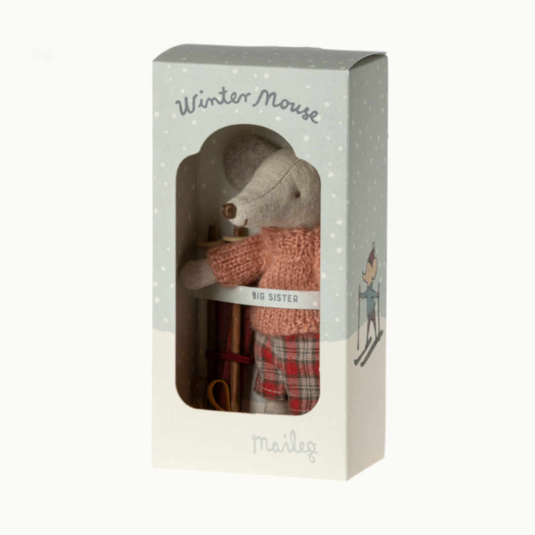 Winter Mouse with Ski Set - big sister