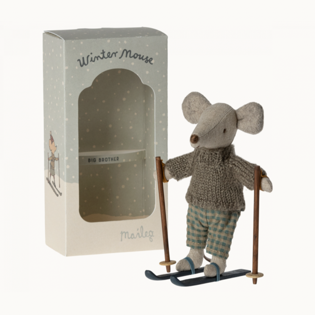 Winter Mouse with Ski Set - big brother