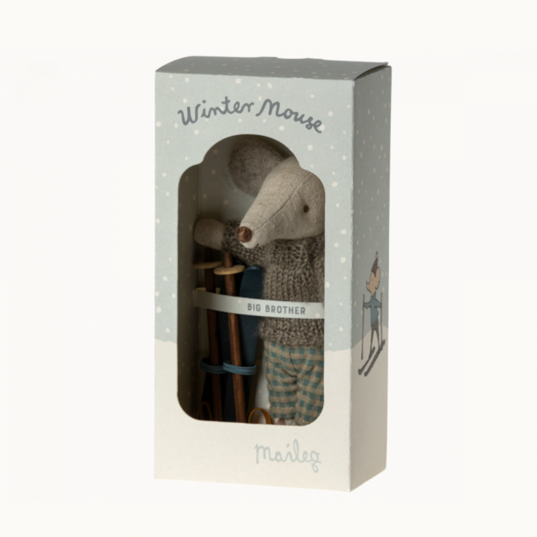 Winter Mouse with Ski Set - big brother