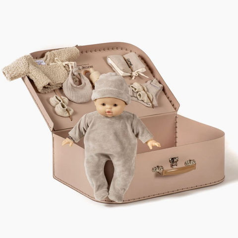 Baby Dolls -My Suitcase from Yesteryear “Birth Kit” linen honeycomb 28cm/11in