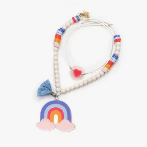 Rainbow Blue Shades & Clouds Necklace