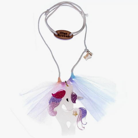 Unicorn Colorful Glitter Necklace