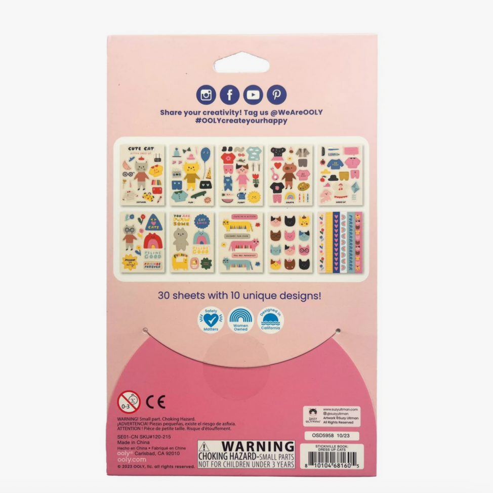 Stickiville Stickers X Suzy Ultman: Dress Up Cats