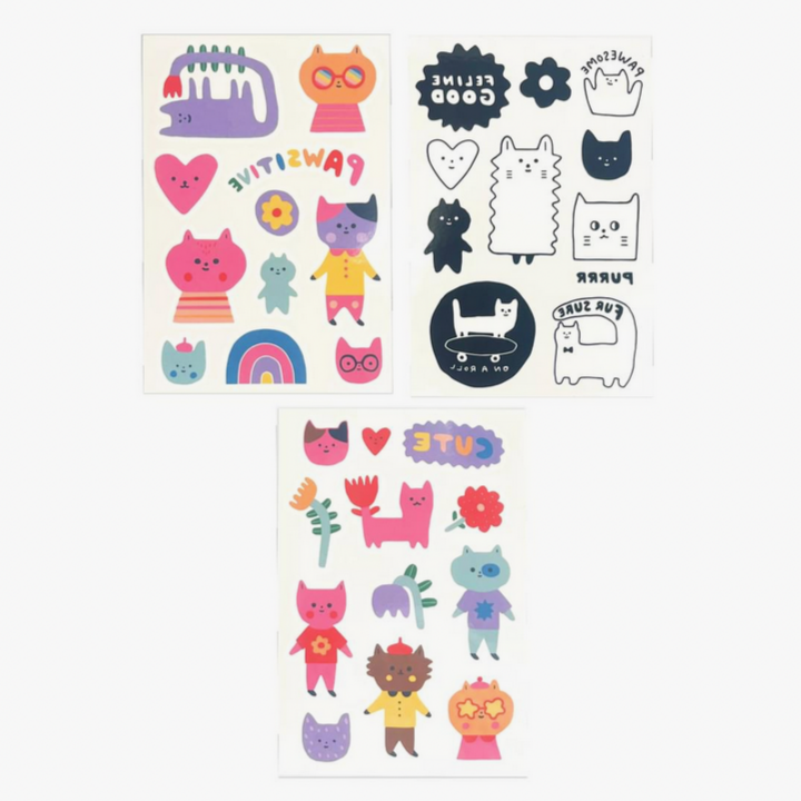 Mini Tattoo Palooza Temporary Tattoos X Suzy Ultman- Pawsitive Cat