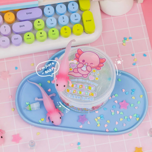 Baby Axolotl Clear Slime Putty