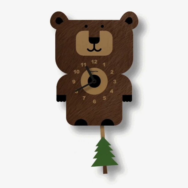 Bear Pendulum Clock -wood