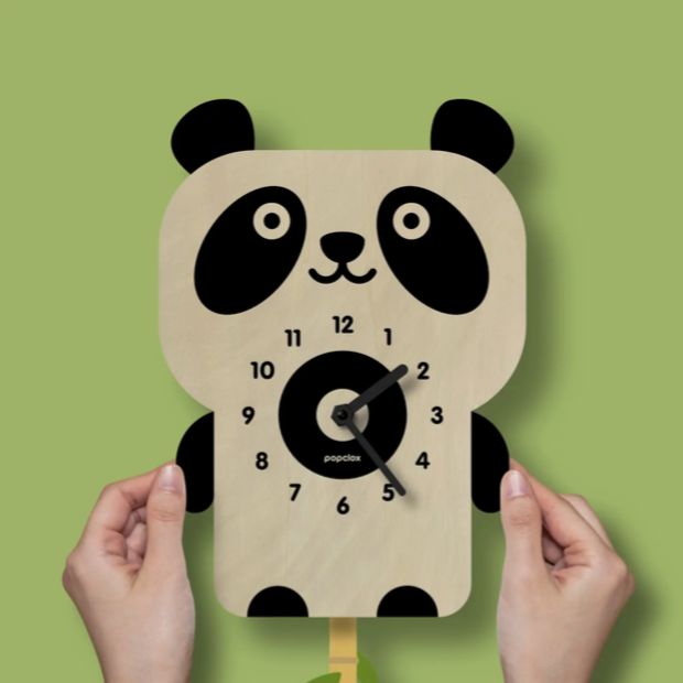 Panda Pendulum Clock -wood