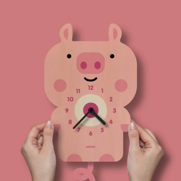 Pig Pendulum Clock -wood