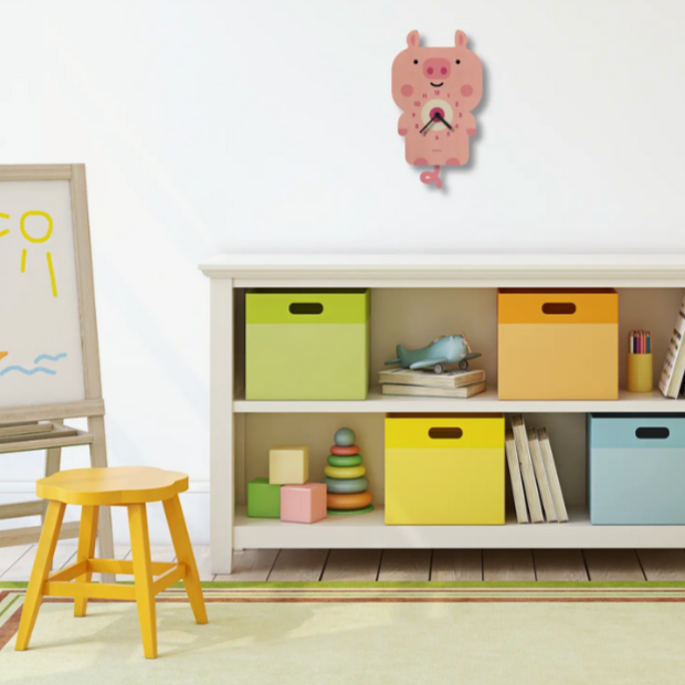 Pig Pendulum Clock -wood