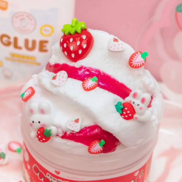 Straw-Bunny Sponge Cake Cloud Slime