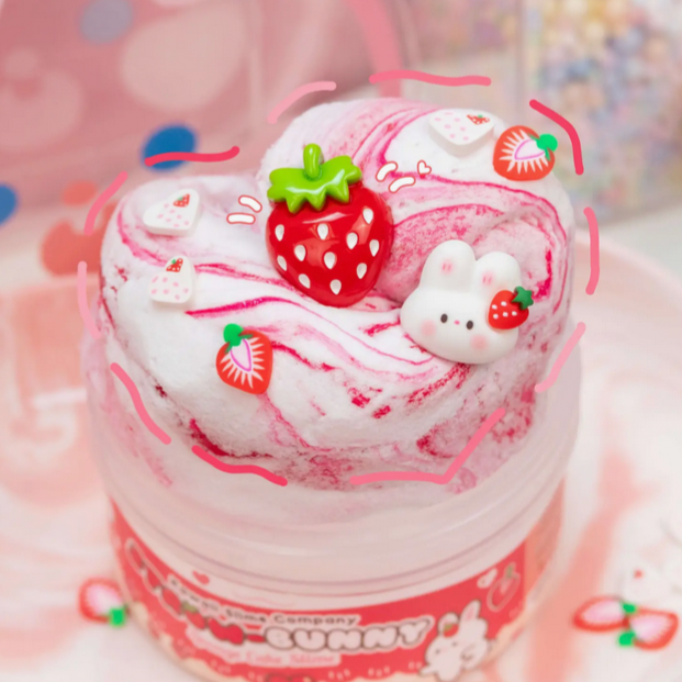 Straw-Bunny Sponge Cake Cloud Slime