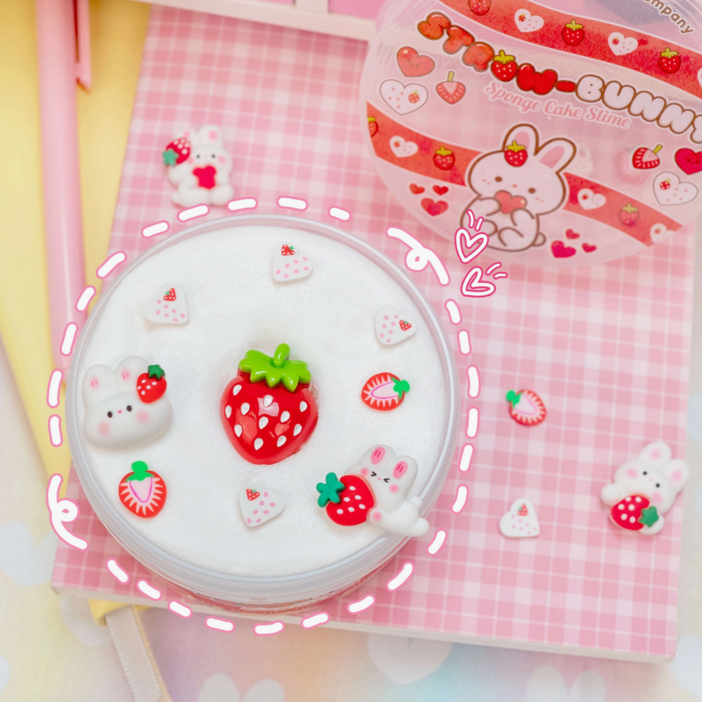 Straw-Bunny Sponge Cake Cloud Slime