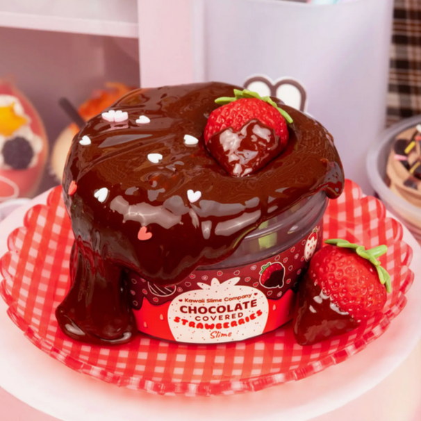 Chocolate Covered Strawberries Glossy Slime