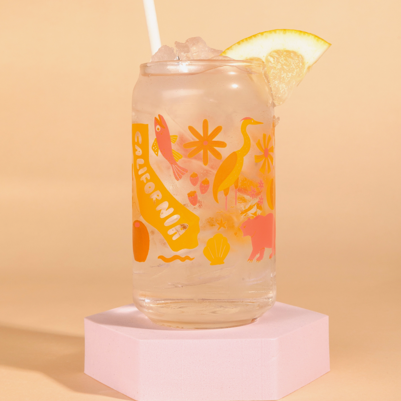 State of California Beer Can Glass -Carolyn Suzuki