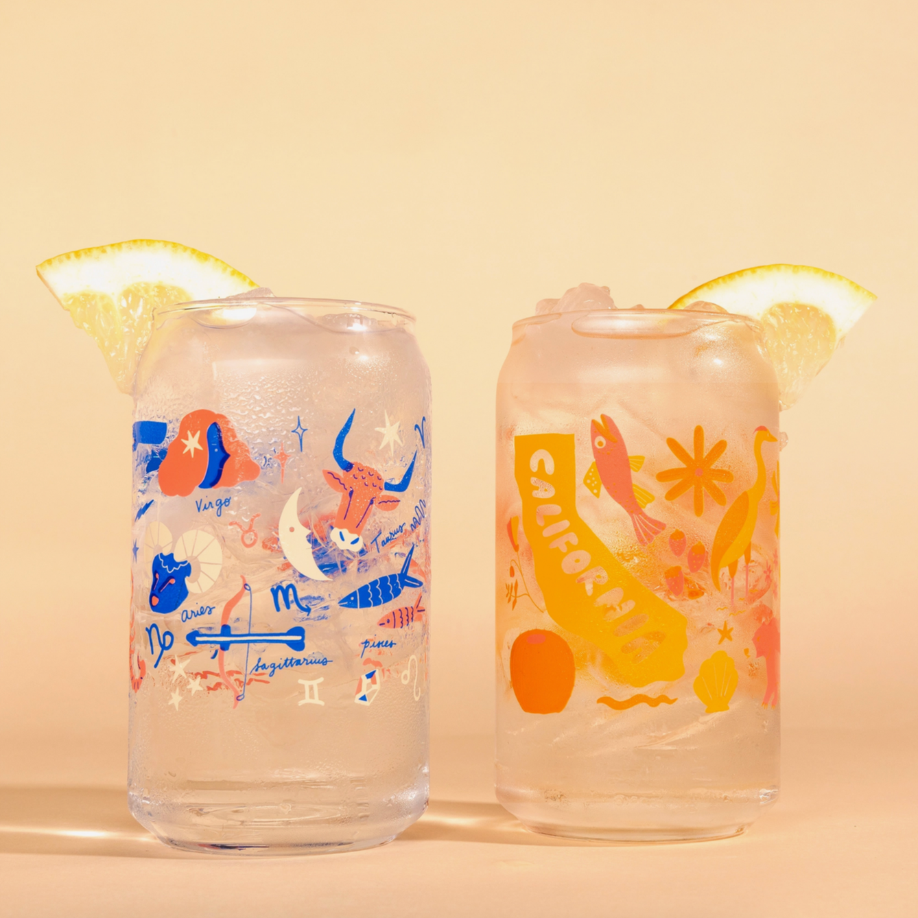 State of California Beer Can Glass -Carolyn Suzuki