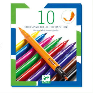 10 Double Ended Felt Tip Brush Pens-Classic