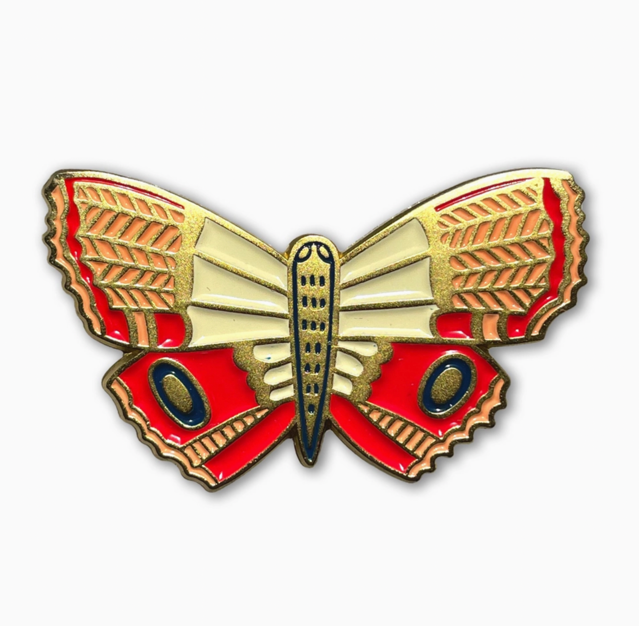 Stamped Butterfly Enamel Pin