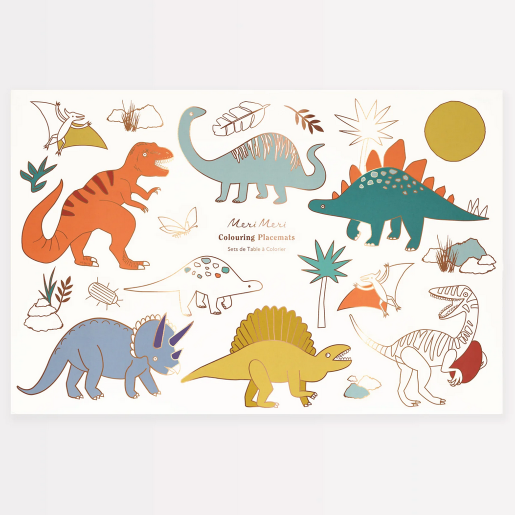 Dinosaurs Colouring Placemats -pk8