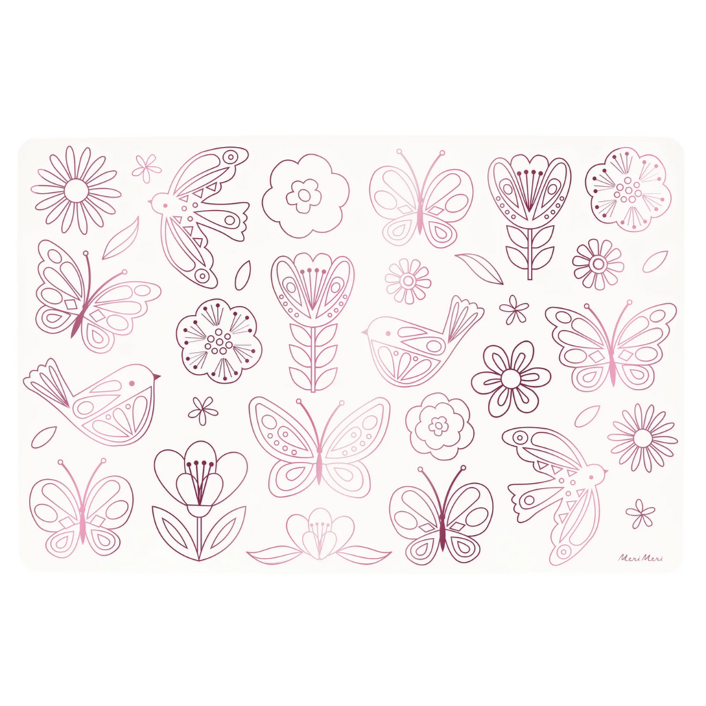 Butterflies & Flowers Colouring Placemats -pk8