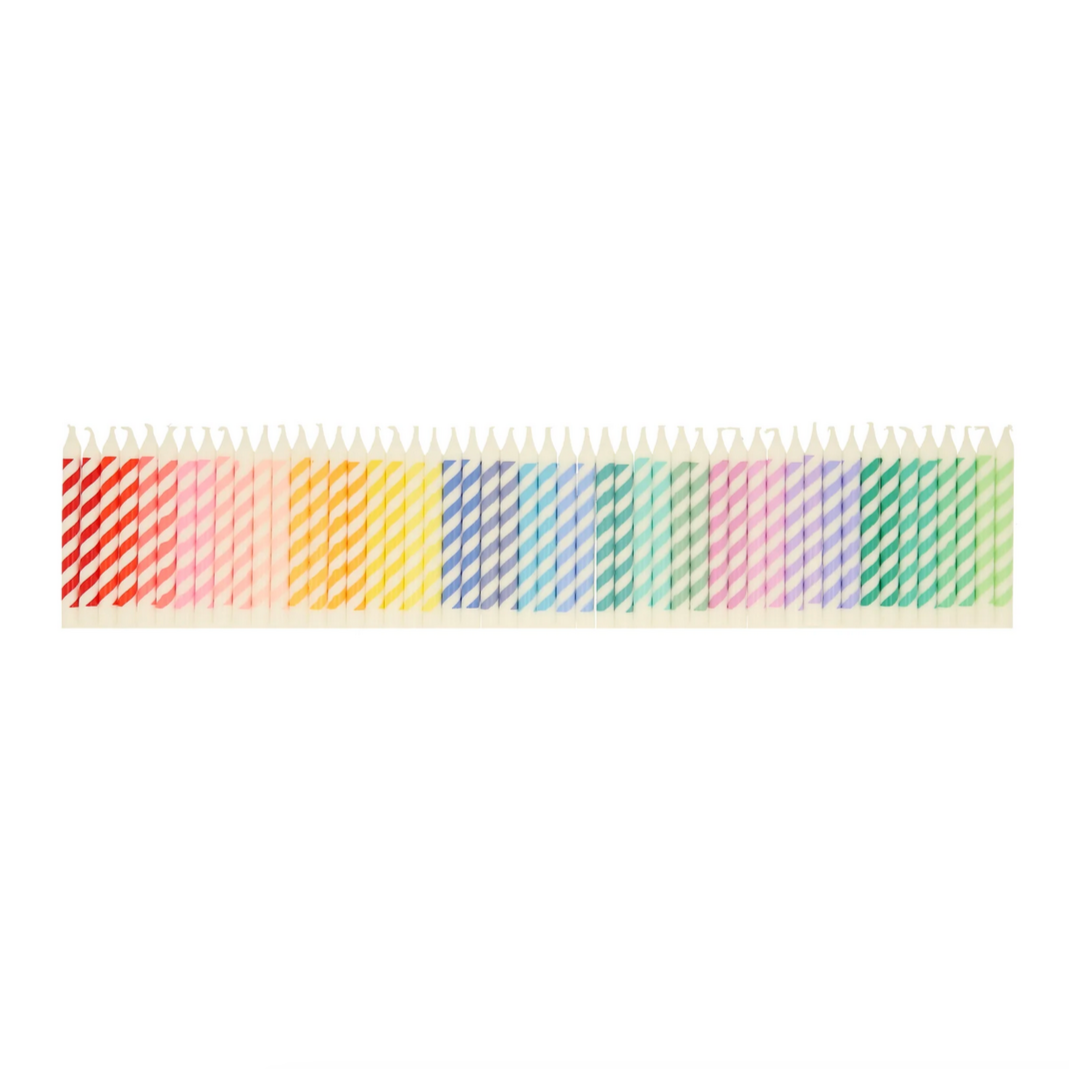 Rainbow Striped Mini Candles (50pk)