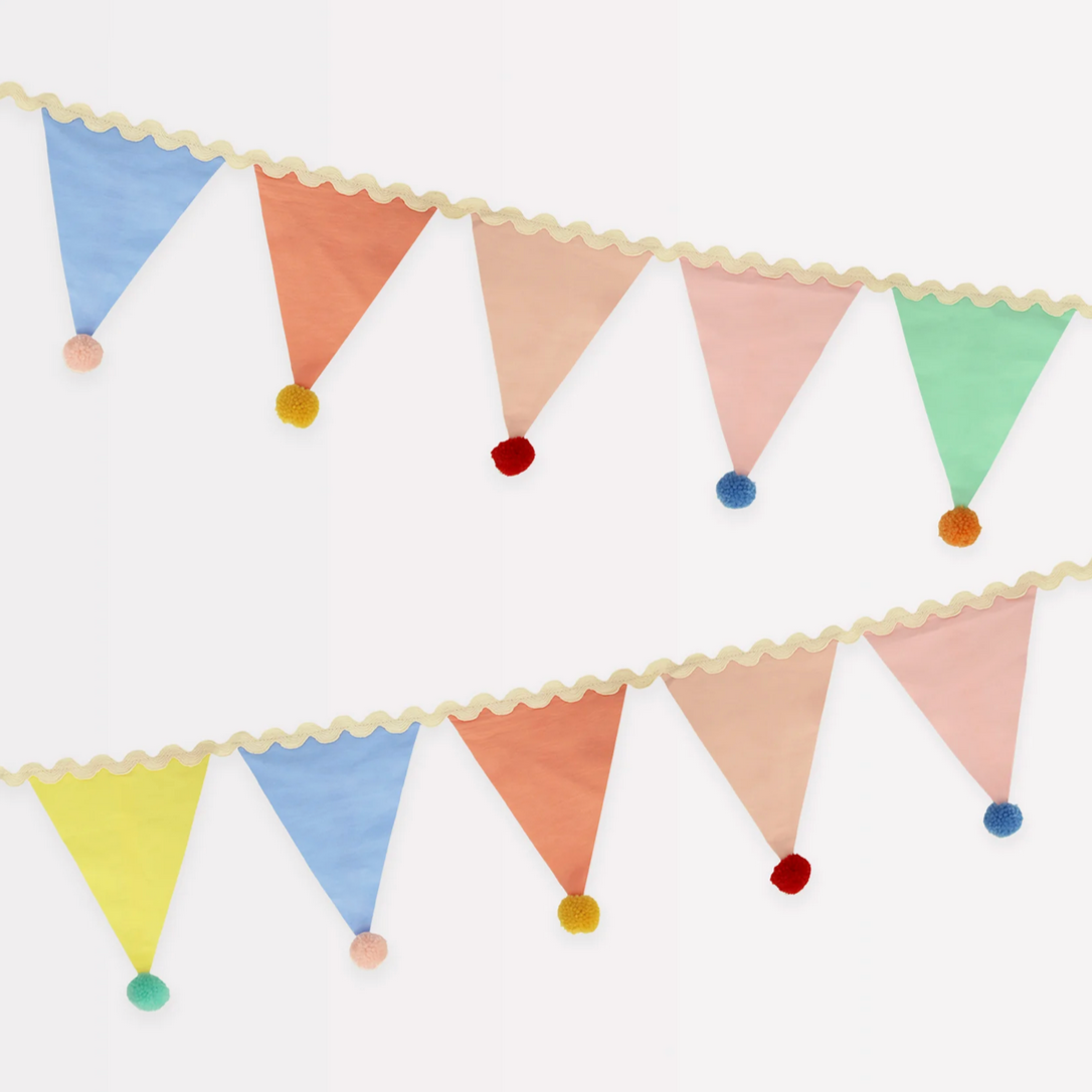 Pastel Pom Pom Flag Garland