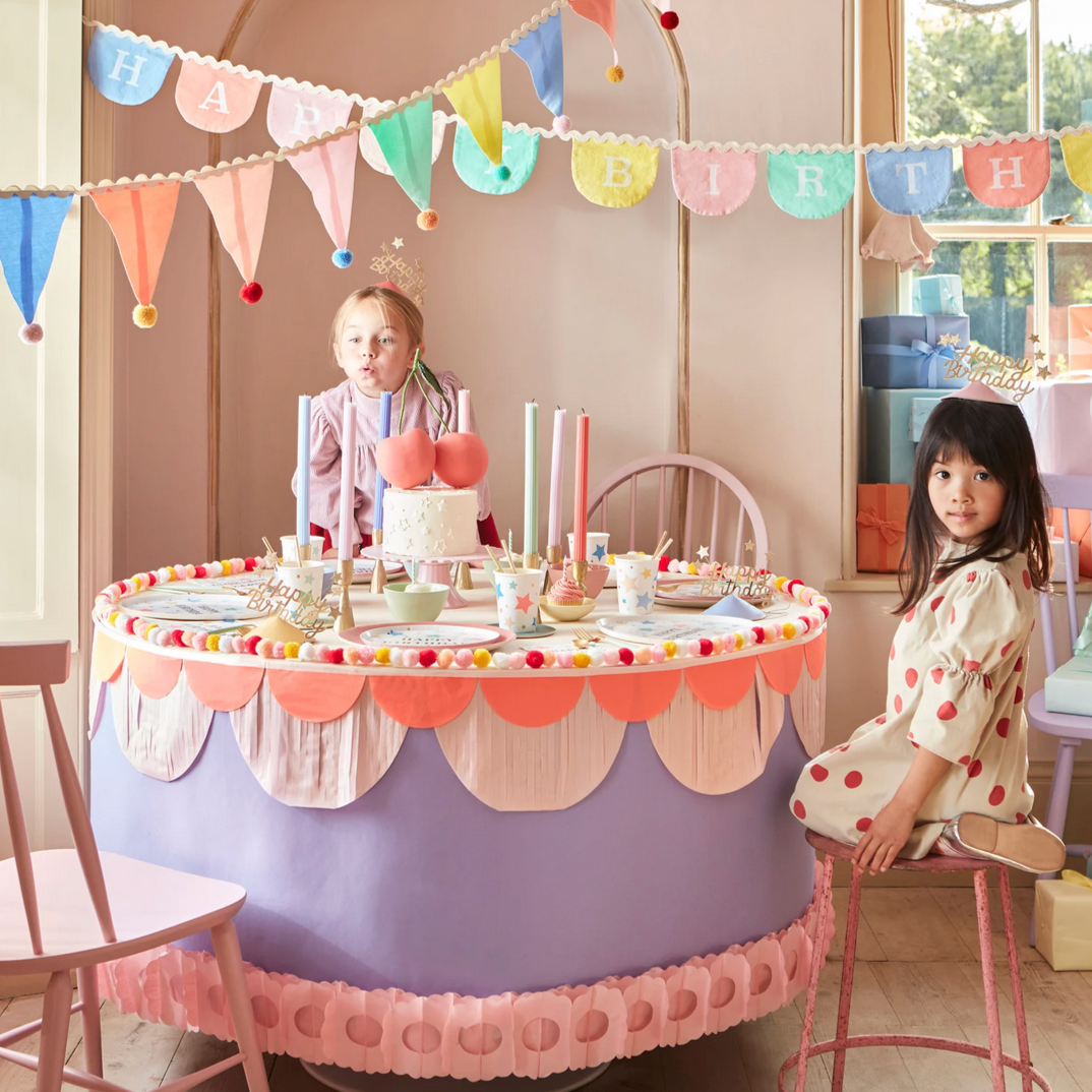 Pastel Pom Pom Flag Garland
