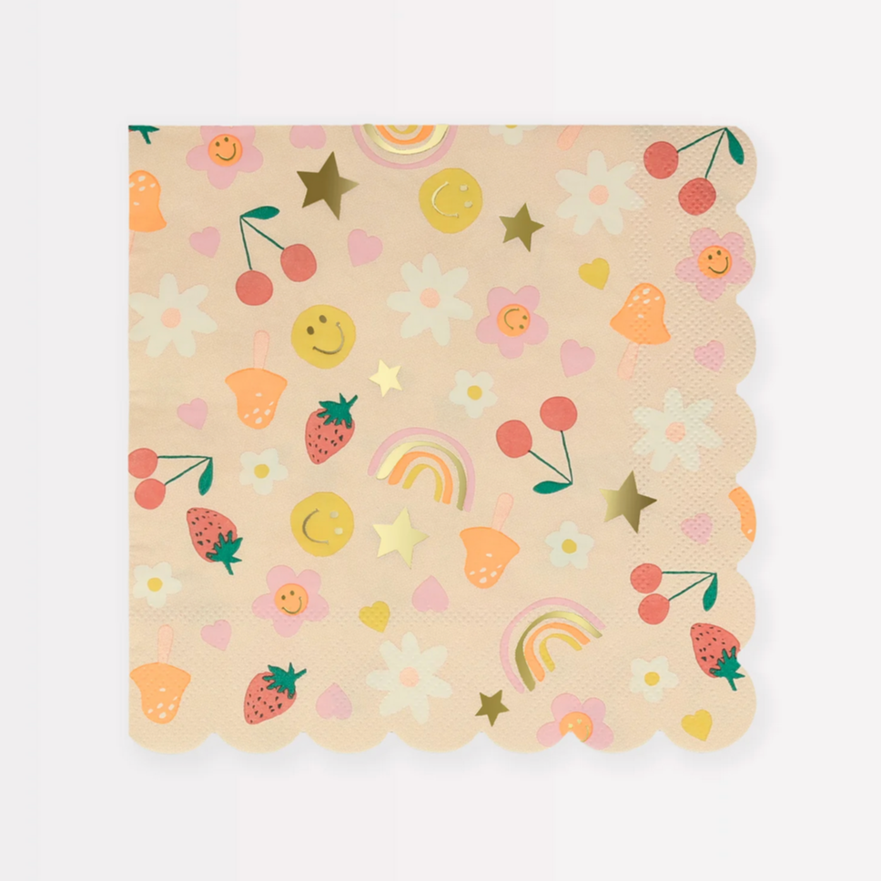 Happy Face Icons Large Napkins (16pk)