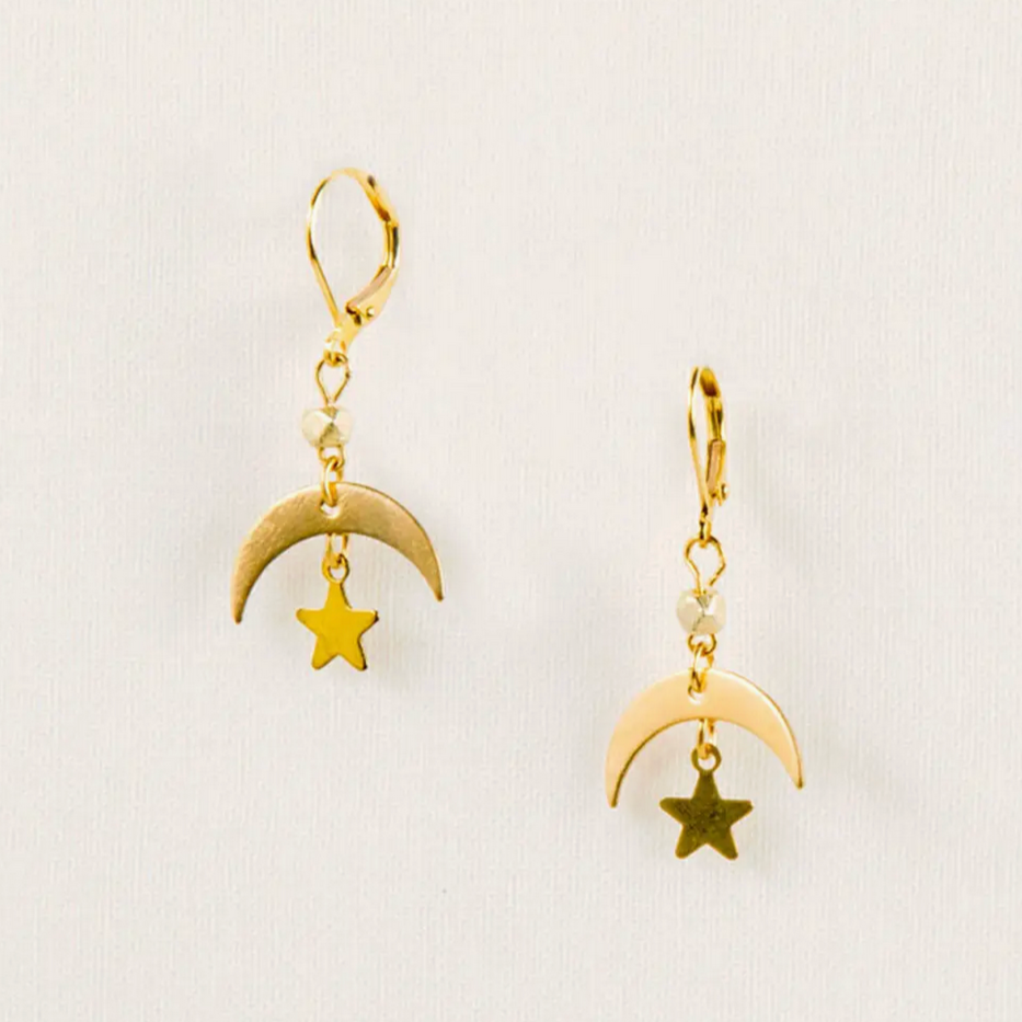 Moon and Star Earring