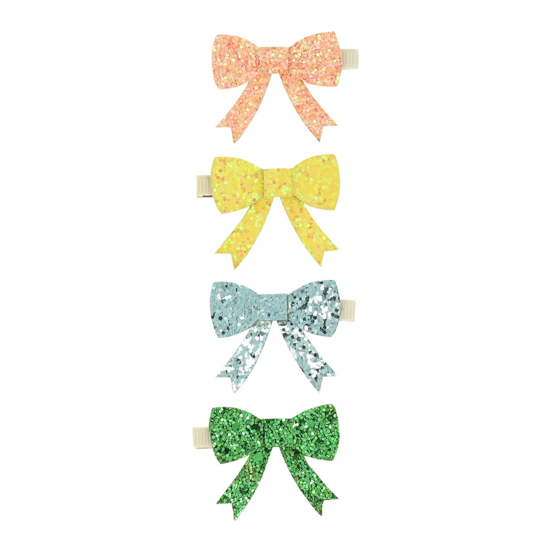 Glitter Bow Hair Clips