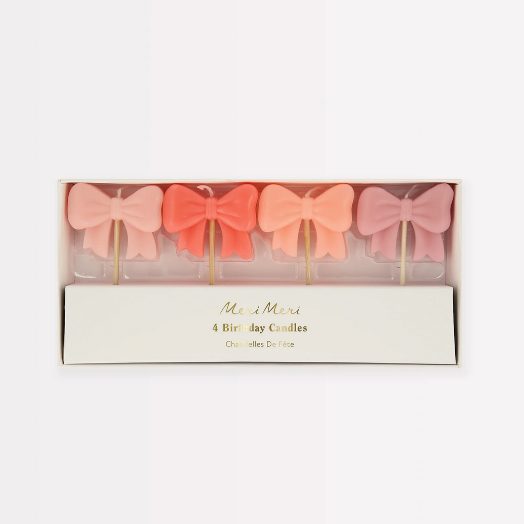 Pink Bow Candles (4pk)