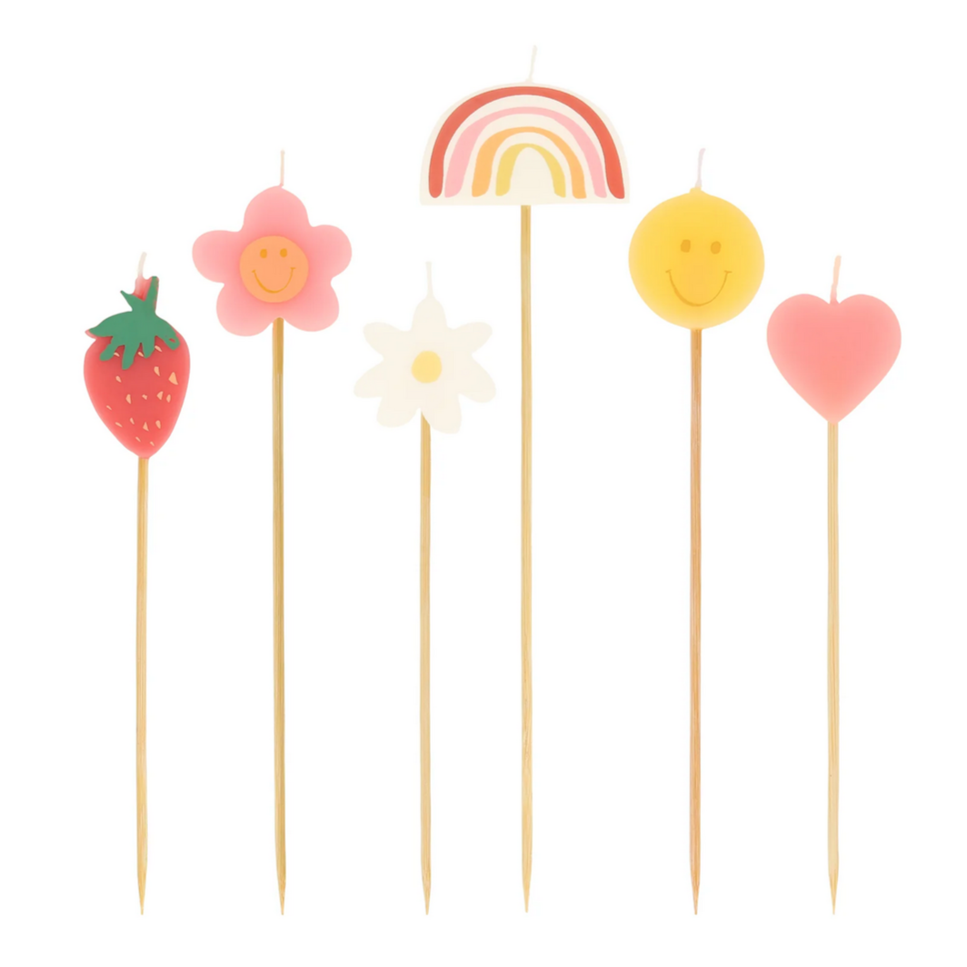 Happy Face Icons Candles (pk6)