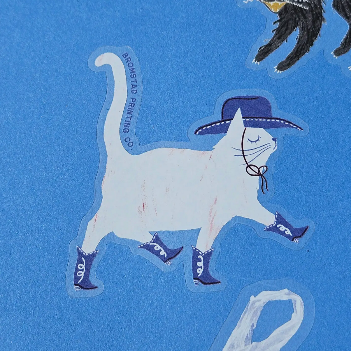 Cowboy Cat Clear Sticker