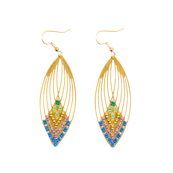 Swooping Oval Earring -fresh multi